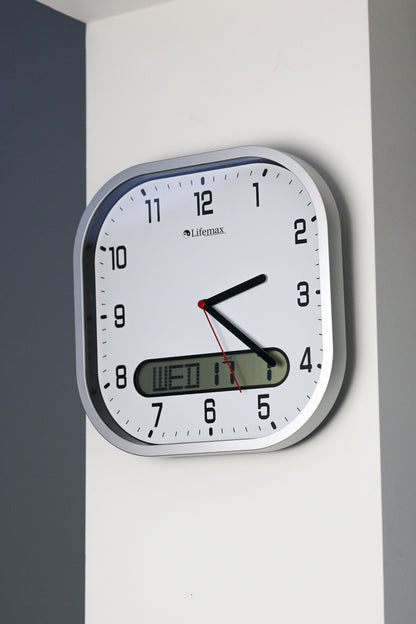 Clear Time Day-Date Wall Clock